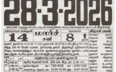 Auspicious (Nalla Neram) time today (Mar 28th)