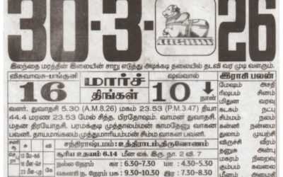 Auspicious (Nalla Neram) time today (Mar 30th)
