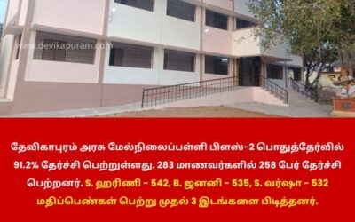 தேவிகாபுரம் அரசு மேல்நிலைப்பள்ளி 91.2% தேர்ச்சி!